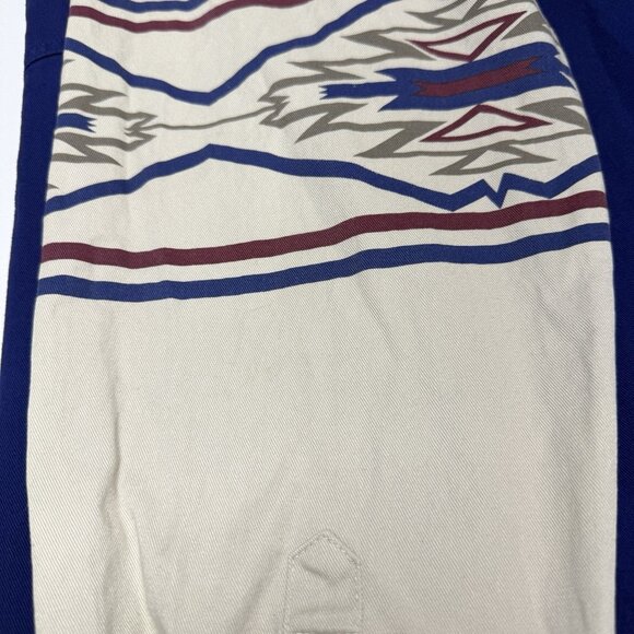 Express Rider Aztec Western Shirt Mens XL 26x29 Blue Embroidered Long Sleeve - Picture 10 of 14